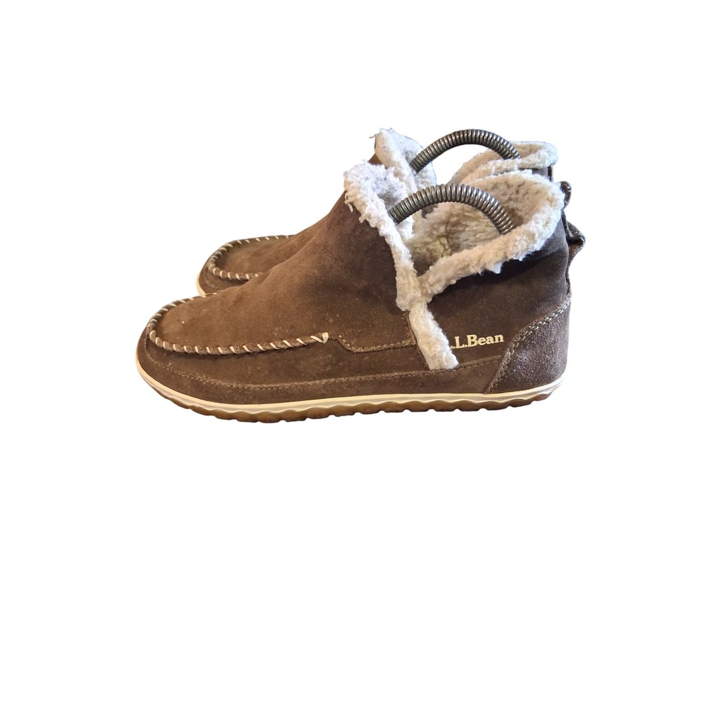 LL Bean Wicked Good Lodge Chukka Suede Slippers Brown Womens 7 510523